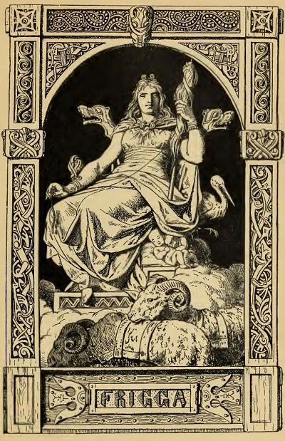 Grabado de diosa normanda frigga